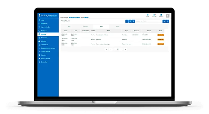 Sistema de agenda no Software da POL.