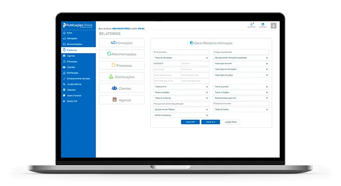 Sistema de relatórios no Software da POL.